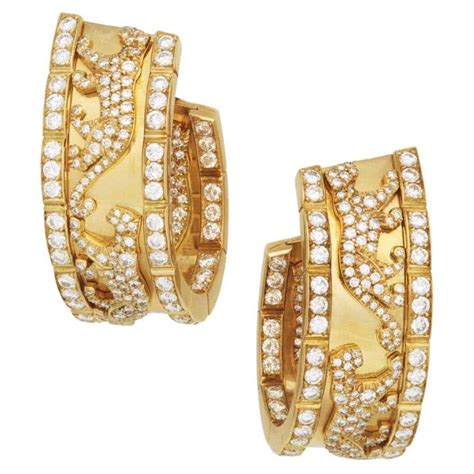 cartier panthere earrings price|cartier diamond hoop earrings.